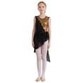 thumbnail image 2 of TSSOE Kids Girls Lyrical Modern Ballet Dance Dress Sleeveless Shiny Sequins Irregular Hem Gymnastics Skirt Leotard Black 14, 2 of 7