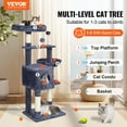 thumbnail image 3 of VEVOR 45.2" Cat Tree Tower - Multi-Level Activity Center with Condo & Sisal Scratching Posts, Dark Grey, 3 of 12