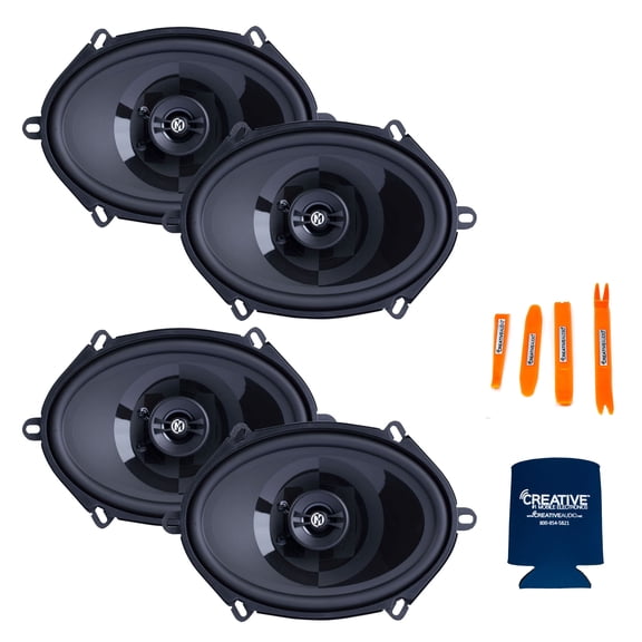 Memphis Audio Speaker Bundle: 2 Pairs of PRX57 Power Reference Series 5X7" Coaxial Speakers