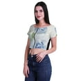 thumbnail image 3 of Moomaya Boat Neck Zipper Top Short Sleeve Viscose Jersey Crop Tops For Women, 3 of 5