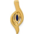 thumbnail image 3 of 14K Yellow Gold Diamond And Marquise .29 Sapphire Pendant Made In India pm5265-sa-004-ya, 3 of 5