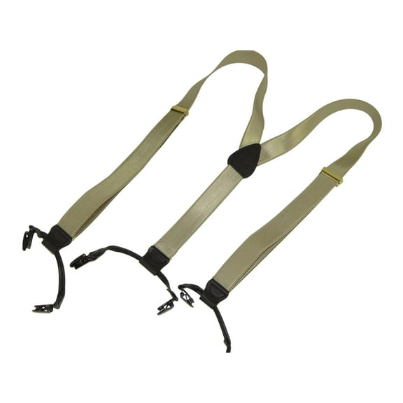 Hold-Ups Champagne Tan Satin Finish Formal Series Double-ups Style Suspenders