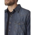 thumbnail image 3 of Camisa Wrangler, estilo retro, manga larga, manga larga, vaquera azul, 3 of 6