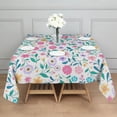 thumbnail image 3 of Pioneer Flower Floral Print Pattern Square Tablecloth,Waterproof Square Table Cover,Wipeable Spillproof Washable Table Cover for Home Kitchen Party Decor 60"x60"(152x152cm), 3 of 6