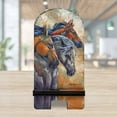 thumbnail image 3 of Let Them Run Horse Heads Cell Phone Stand | Wood Mobile Tablet Holder Charging Station Organizer - 892097-JB, 3 of 11