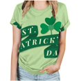 thumbnail image 1 of KIHOUT Nouveaux Arrivlas T-Shirts pour Femmes Fête de la Saint-Patrick, Mode Grande Taille Col Rond Manches Courtes T-Shirt Imprimé Vert, Taille P-5TG, 1 of 5