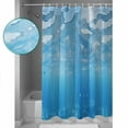 thumbnail image 3 of Small Stall Shower Curtain 48x72 Inch Narrow Half Size Blue Coastal Bath Curtains Bathroom Decor Summer Beach Ocean Seawater Nautical Waterproof Fabric Shower Curtain Set with Hooks 48 Inch, 3 of 6