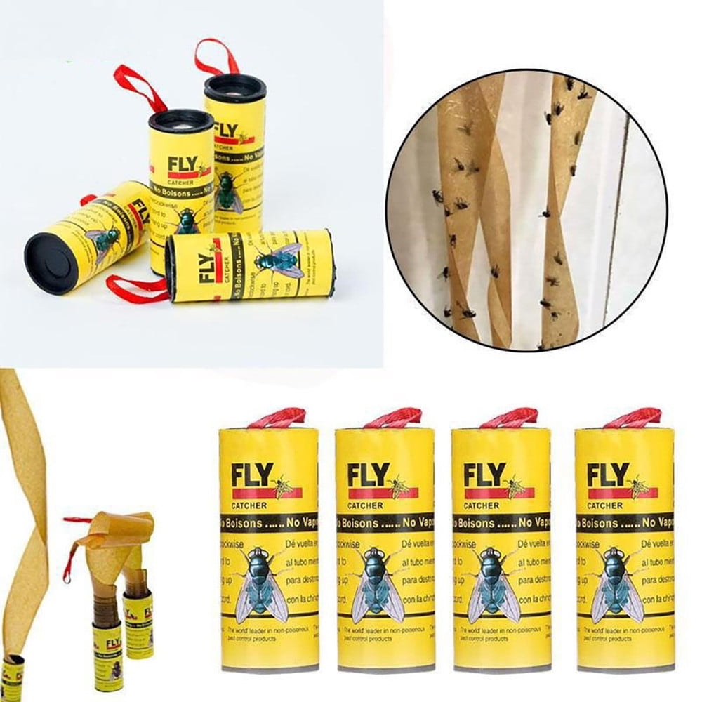 Fly Catcher Paper Sticky Glue Insect Bug Trap Killer Strong Roll Tape Strip home 
