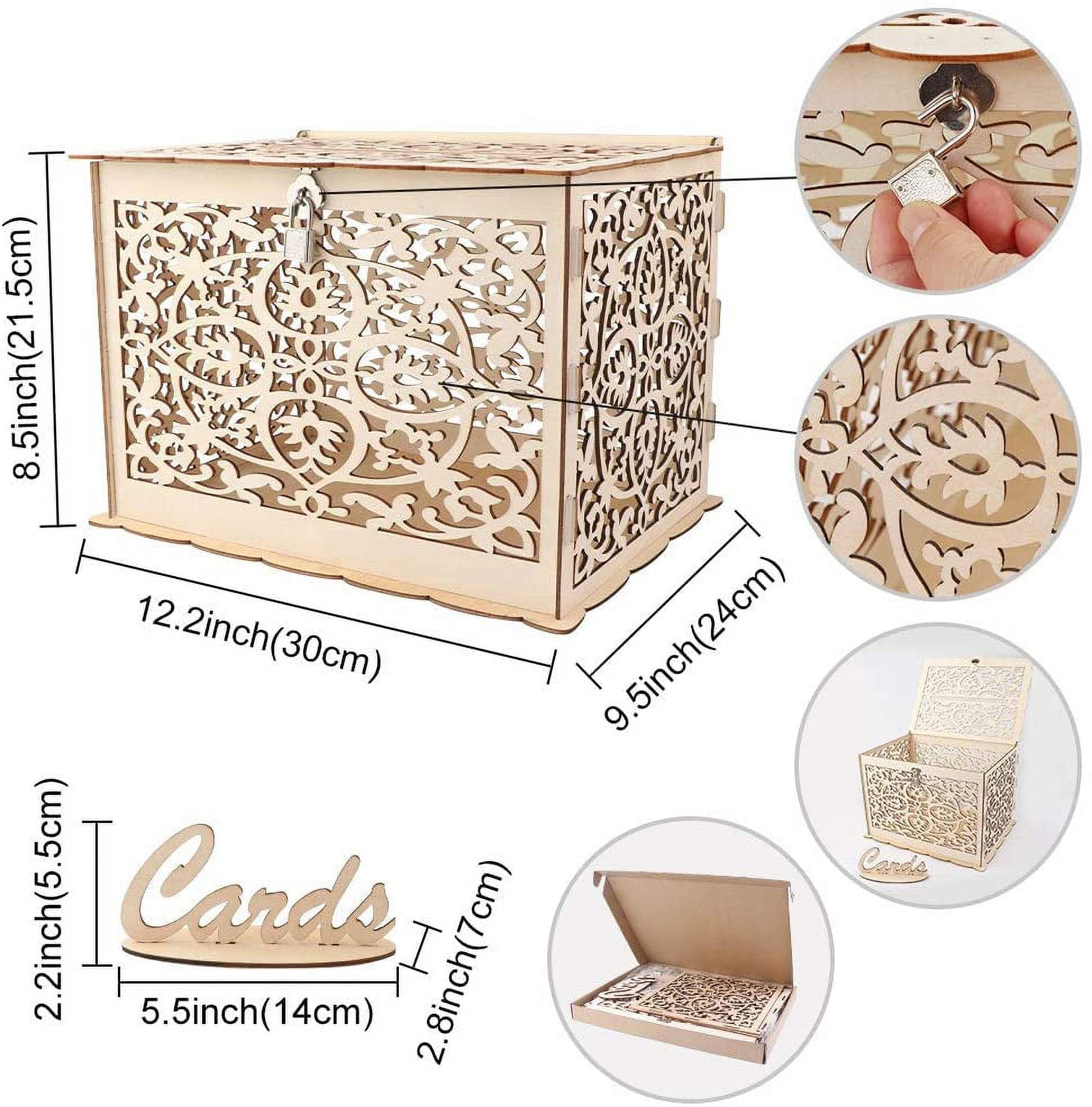 OurWarm DIY Wedding Card Box with Lock Rustic Wood Card Box Gift Card  Holder Card Box Perfect for We…See more OurWarm DIY Wedding Card Box with  Lock