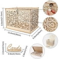 thumbnail image 3 of DIY Wedding Card Box with Lock Rustic Wood Card Box Gift Card Holder Card Box Perfect for Weddings, Baby Showers, Birthdays, Graduations Hold up 225 Cards, 3 of 7