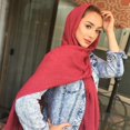 thumbnail image 4 of Women Scarf Solid Color Linen Extra Large Soft Shawl Wrap Head Scarf Hijab Scarf, 4 of 4