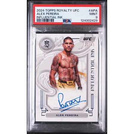 2024 Topps Royalty UFC Influential Ink Alex Pereira #APA /49 PSA 9