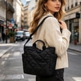 thumbnail image 7 of Mother's Day Women's Lattice Padded Puffer Tote Bag, Soft Quilted Crossbody Handbag, Lightweight Puffy Casual Satchel Purse for Daily Outings B, 7 of 7