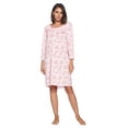 thumbnail image 5 of Casual Nights Women's Printed Long Sleeve Nightgown - Pink Green, 5 of 5