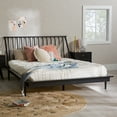 thumbnail image 6 of Walker Edison Modern Boho Solid Wood Queen Platform Bed Frame, Black, 6 of 24