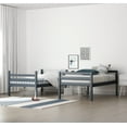 thumbnail image 3 of Hillsale Campbell Wood Twin over Twin Convertible Bunk Bed, Navy, 3 of 14