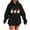 Black, variant on Plus Size Hoodies for Women Christmas Long Sleeve Hooded Sweatshirts Pullover Tops with Pocket Baggy Fall Clothes