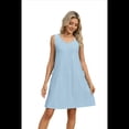 thumbnail image 3 of Vestido de Verano para Mujer, para Playa, Vacaciones, Azul , Talla M, 3 of 10