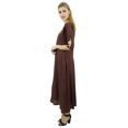 thumbnail image 2 of Bimba Womens Rayon Designer Brown Embroidery A-Line Kurta Tunic With Pockets-20, 2 of 8