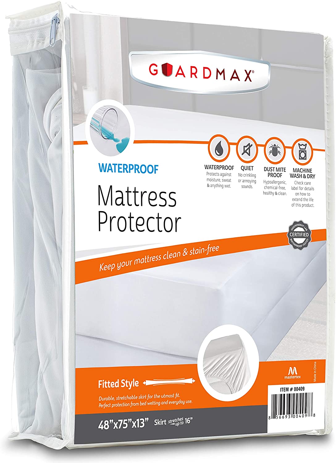 Guardmax RV Camper Fitted Waterproof Mattress Protector, Noiseless and