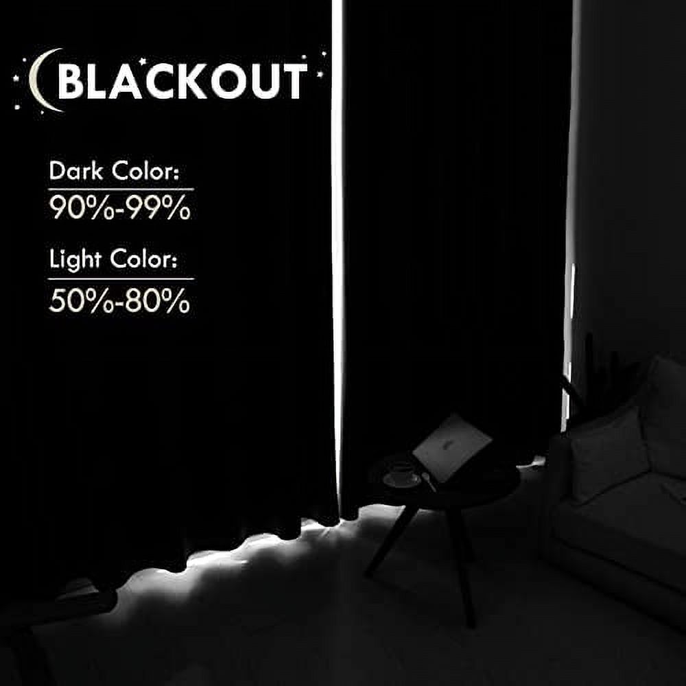 DWCN Blackout Curtains, Black, 42x63 Inches, 2 Panels photo 3