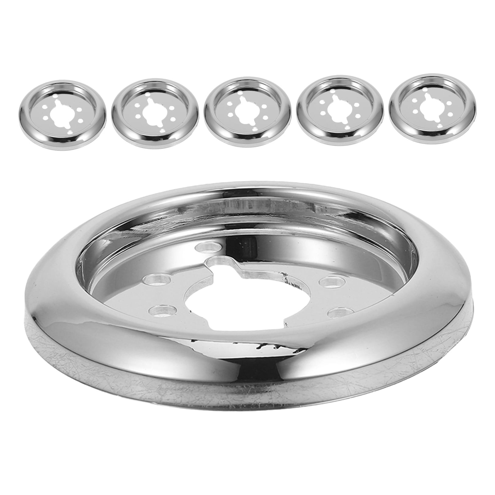 OUNONA 6Pcs Gas Stove Control Knob Base Replacement Plated Silver Universal Burner Knobs for Grill and Camping Stove