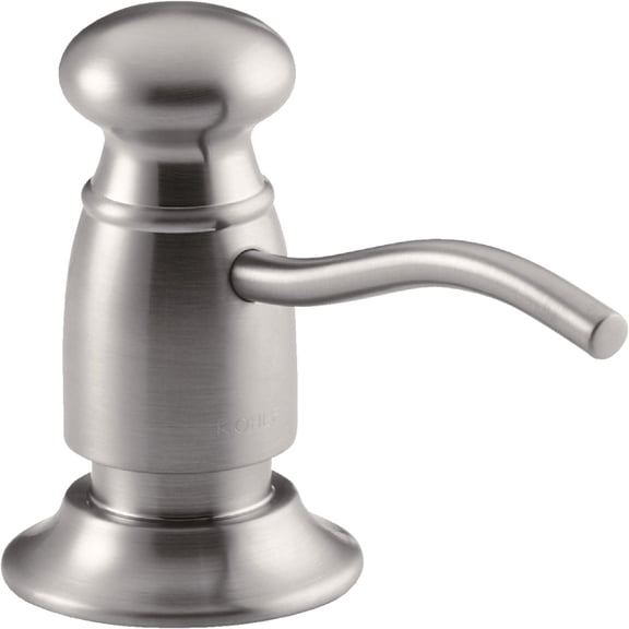 Kohler Lotion/Soap Dispenser with Traditional Design in Vibrant Stainless Finish — Residential Use, Standard Application