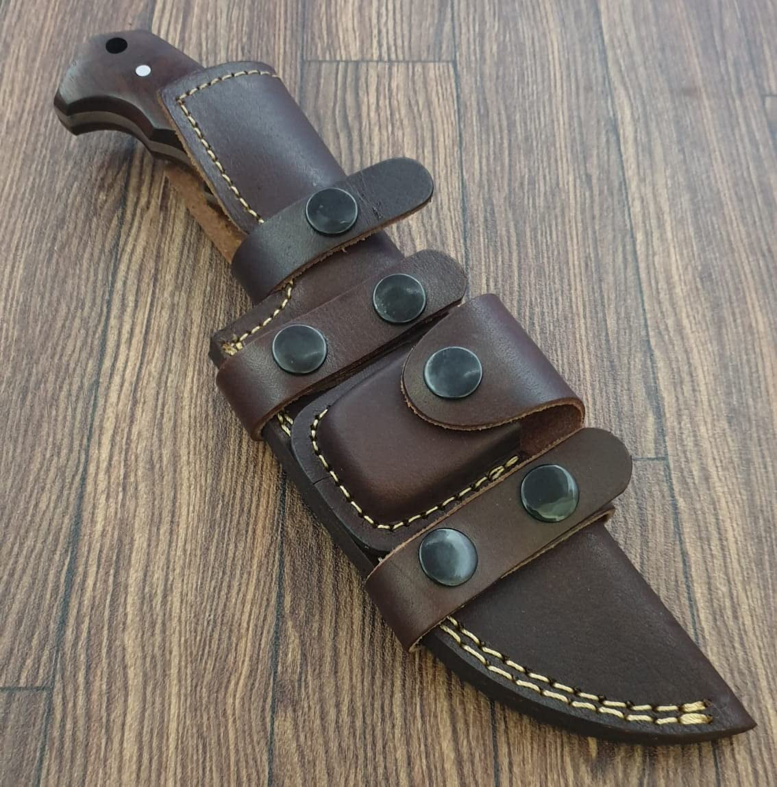 Poshland Custom Handmade DamascusTactical Knife, Steel. 10"