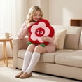 thumbnail image 5 of Flower Plush Throw Pillow Soft Petal Decorative Floor Cushion for Bedroom and Aesthetic Living Room Decor 16" Red, 5 of 7