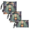 thumbnail image 2 of Haosy 3 Pack Reusable Ziploc Bags BPA Free Healthy Food Storage Bag Leakproof Sandwich Snack Freezer Bags Cute Witch Hold Halloween Pumpkins, 2 of 7