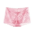 thumbnail image 2 of USNSM High Waisted Lace Underwear for Women Cheeky Bikini Panties Soft Full Coverage Solid Color Breathable Womens Briefs Pink S, 2 of 5