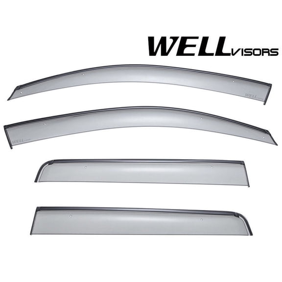 Wellvisors Side Window Visors Deflectors Rain Guards With Black Trim for 2014-2021 Mitsubishi Outlander 3-847MI004