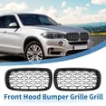 thumbnail image 2 of Parrilla de parachoques superior del capó delantero Unique Bargains para BMW X5 F15 2014-2016 Izquierda y Derecha 1 Par Negro Plateado, 2 of 6
