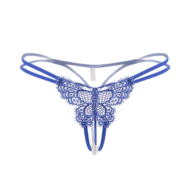 Wholesale Women Fashion Sexy Butterfly Embroidered Pearl Open Underwear
