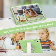 Shockproof Case for Samsung Galaxy Tab S7 FE 5G SM-T730/Galaxy Tab S7+ Plus SM-T970 12.4, Kids Friendly Heavy Duty Rugged Hybrid Protective Tablet Cover with Kickstand, Matcha Green