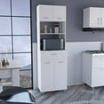 thumbnail image 2 of Nmkwnr Wood Pantry Cabinet with 1 Drawer and 2 Open Shelf, 4 Doors Storage Cabinet for Living Room, Dining Room, Kitchen, White, 2 of 7