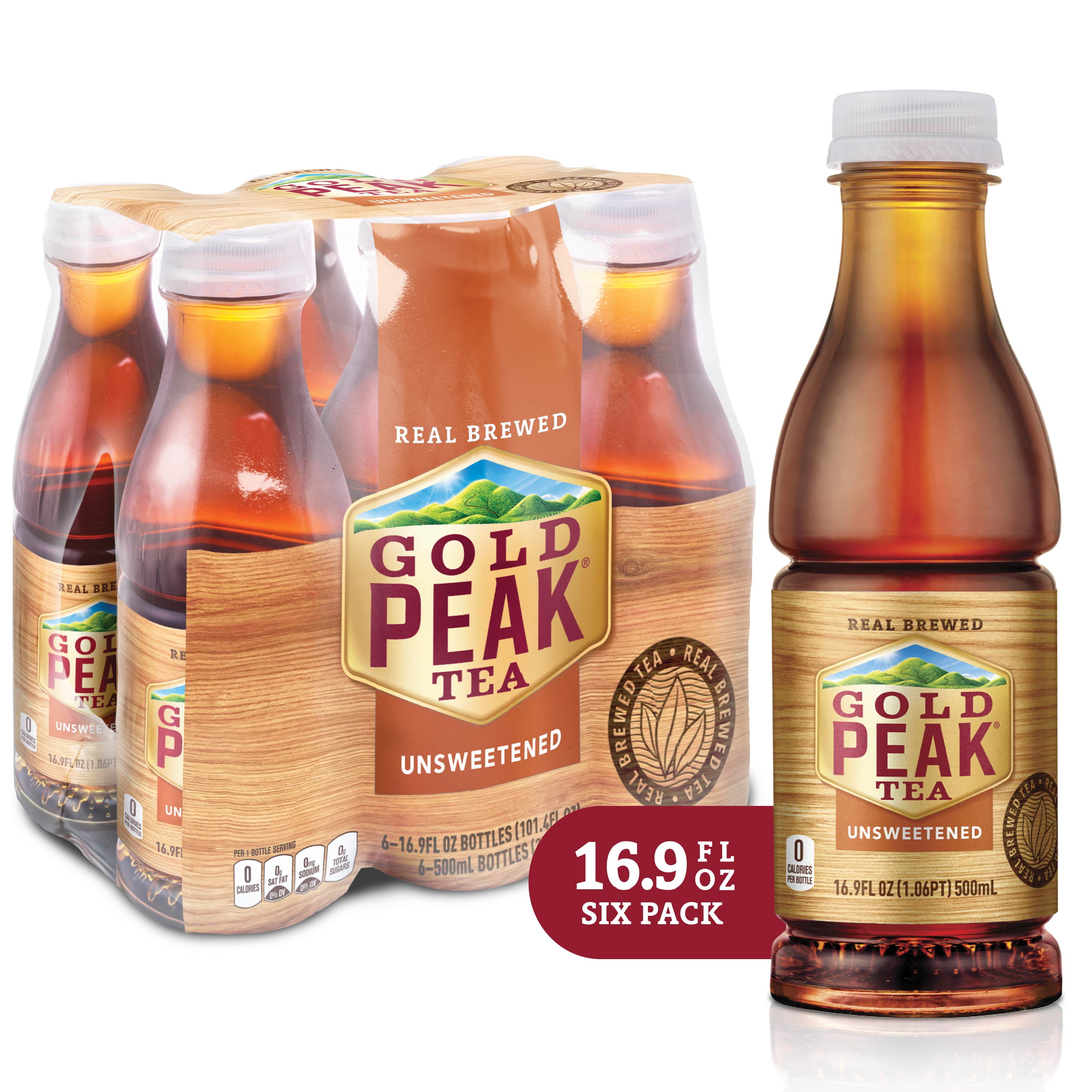 Gold Peak Iced Tea, Unsweet Tea, 16.9 Fl Oz, 6 Count