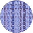 thumbnail image 1 of Ahgly Company Machine Washable Indoor Round Transitional Jeans Blue Area Rugs, 3' Round, 1 of 7