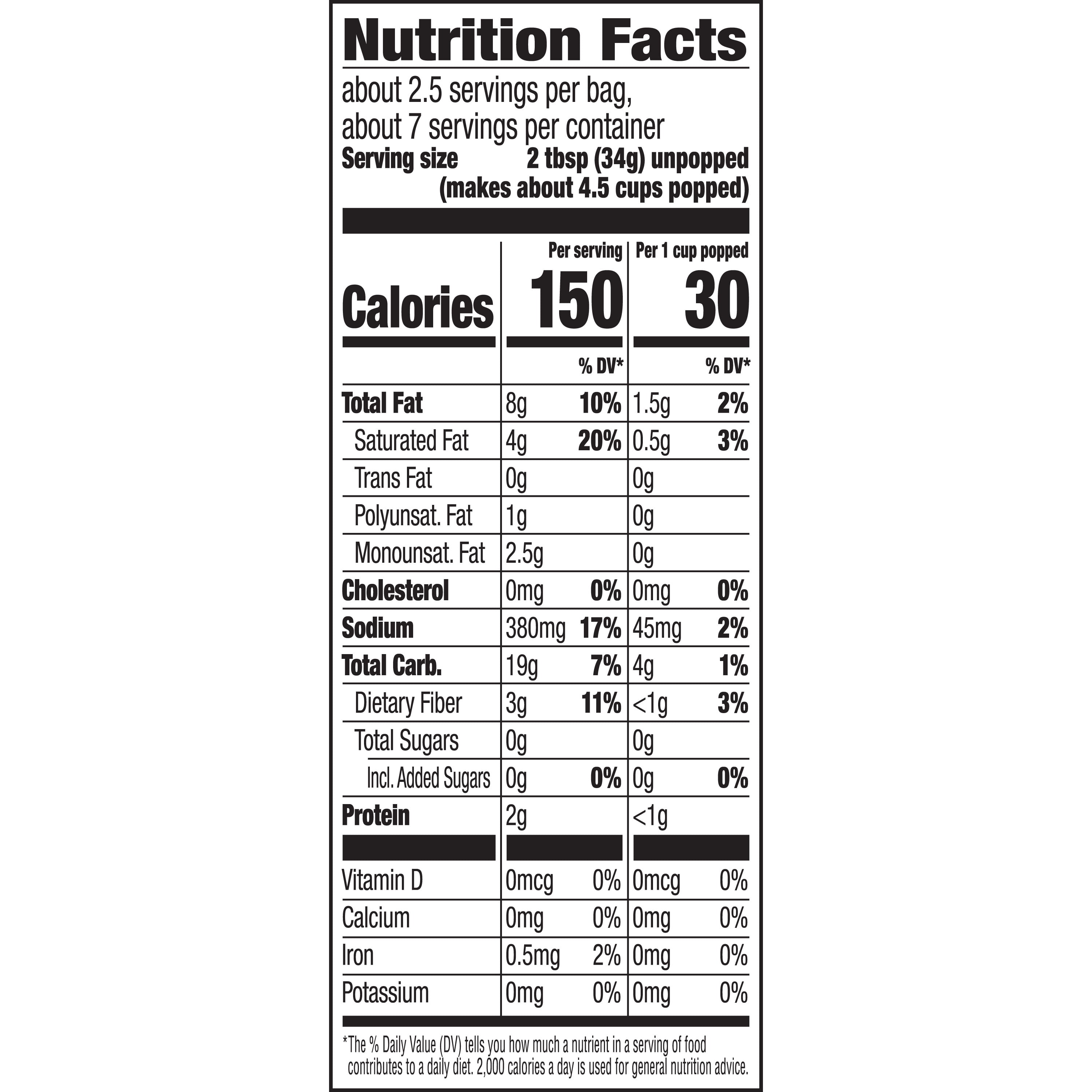 36 Kirkland Microwave Popcorn Nutrition Label - Labels 2021