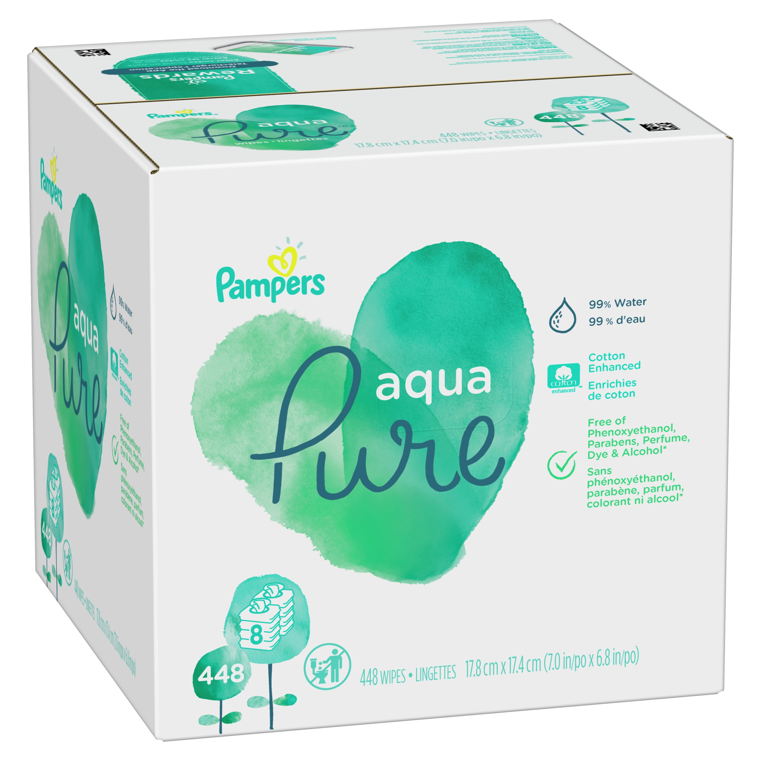  Pampers Aqua Pure Toallitas para bebés, sensitivo, con agua, 6  cajas tipo tapa emergente, 6 recambios, 1 : Todo lo demás