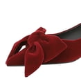 thumbnail image 5 of Women's Pumps Stiletto High Heel 3cm Pointed Toe Suede Bow Wedding Shoes for Bride Prom Party, 5 of 7