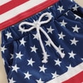 thumbnail image 6 of Okbabeha Toddler Boy 4th of July Outfit Letter Embroidery Short Sleeve Tops with StarStripe Shorts Fourth of July Clothes, 6 of 7