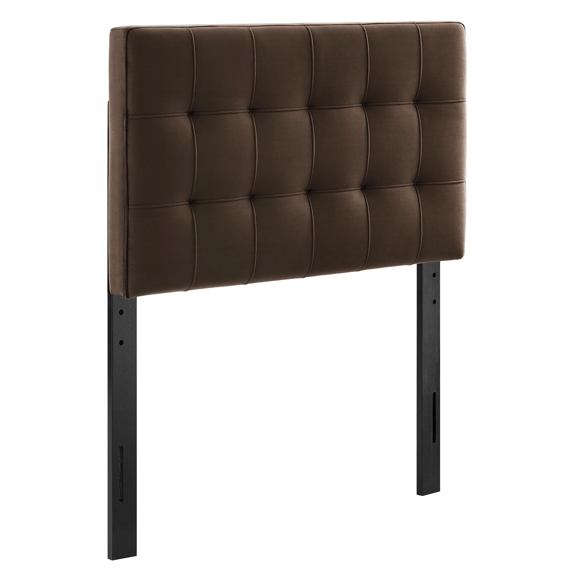Lily Stain-Resistant Performance Velvet Twin Size Headboard in Chocolate Brown