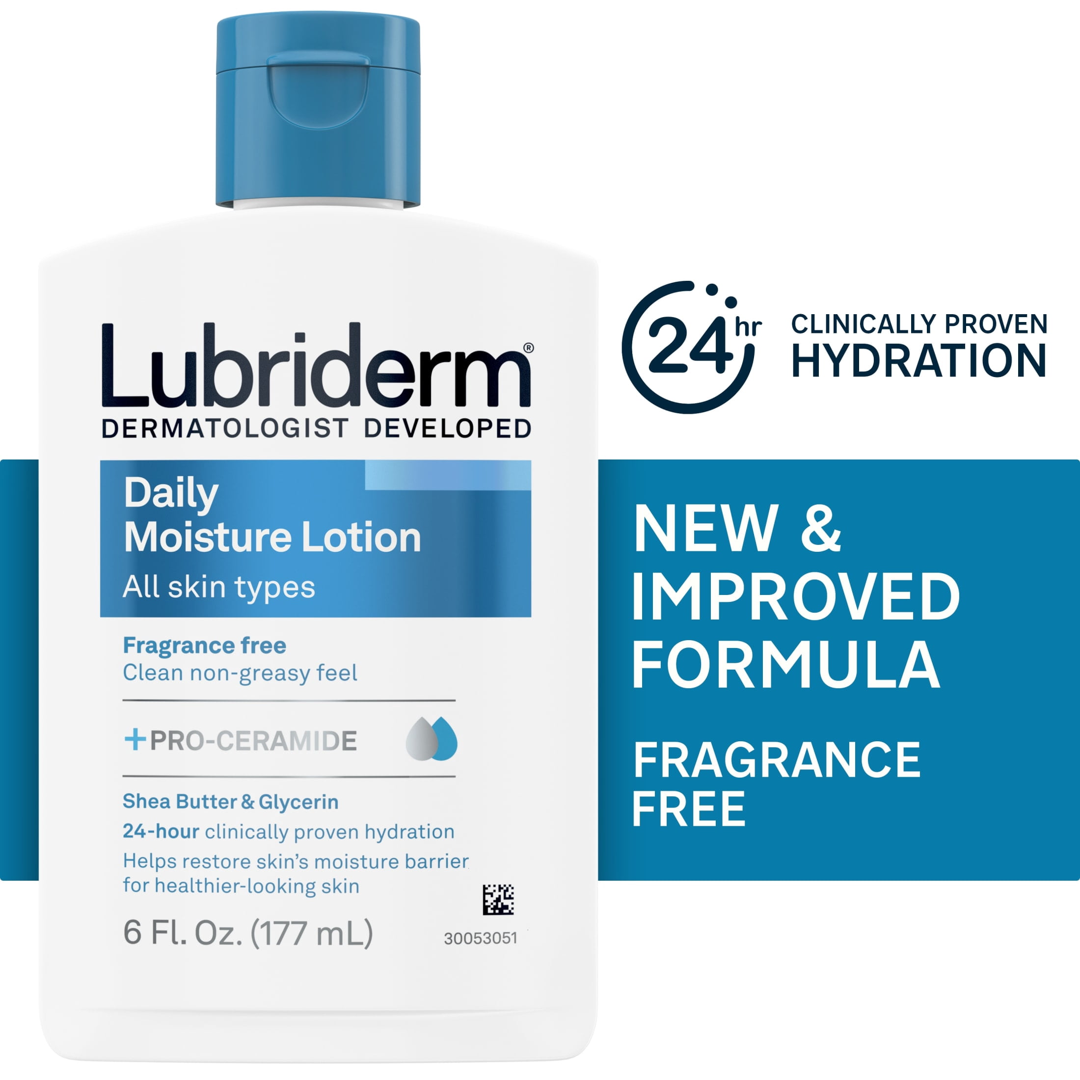 Lubriderm Unscented Daily Moisture Lotion + Pro-Ceramide, 6 fl. oz