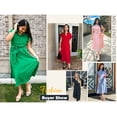 thumbnail image 6 of NAYAOTO Womens Casual Midi Dresses Solid V Neck Short Sleeve Button Shirt Belted Dress with Pockets for Spring Summer 2026, 6 of 7