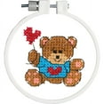 thumbnail image 2 of Kid Stitch Bear & Balloon Stamped Cross Stitch Kit, 3" Round, 2 of 2
