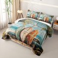 thumbnail image 3 of Erosebridal Vintage Surfboard Beach Bed Spread Queen,Tropical Palm Tree Queen Coverlet Set For Boys,3pcs, 3 of 7
