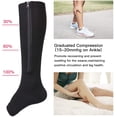 thumbnail image 4 of Zipper Compression Socks - 2 Pairs Open Toe Compression Stockings for Men Women L/XL, 4 of 5