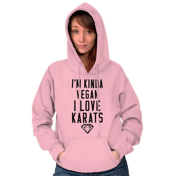 Vegan Love Karats Funny Diamond Lover Hoodie Sweatshirt Women Brisco Brands 2X