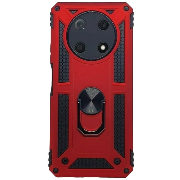 Funda Uso Rudo Con Anillo Magnético Para Huawei Nova Y90 Rojo Más 2 Micas De Cristal Cely Vesmir